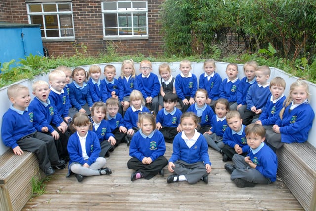 Another 2013 photo and this shows the new starters at Simonside Primary School in 2013.
