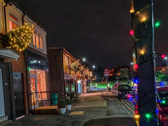 The Greenhill shops have also been decorated.