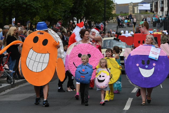 Mr Men characters remind us how to smile at the 2018 Hartlepool Carnival.