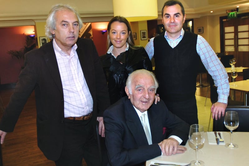 The Massarrella family in Cafe Nova, Surrey Street - Ronnie,seated, with, from left, Michael, Daniela and Aidan