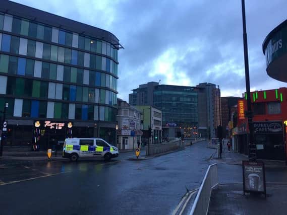 A pedestrian was critically injured in a collision in Sheffield yesterday