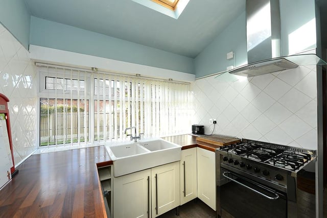 Budding chefs will be delighted to learn that the kitchen contains a cooker point with extractor fan over. There is also a ceramic double sink with mixer tap, and plumbing for both a washing machine and a dishwasher. This double-glazed window overlooks the back of the property.