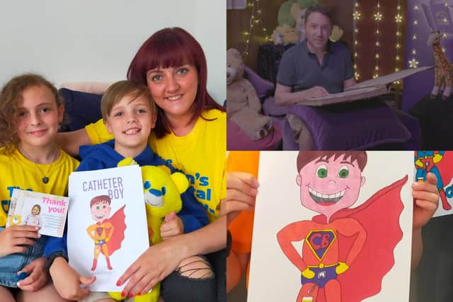 Alfie Exelby, 8, from Sheffield, has used his experiences undergoing treatment at Sheffield Children's Hospital to write his own short story, 'Catheter Boy'.