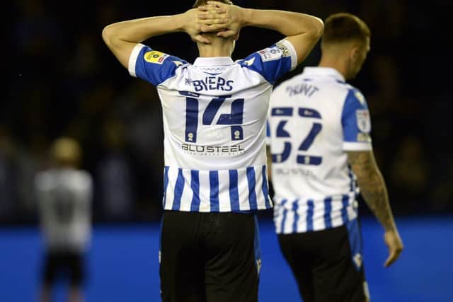 A dejected George Byers after Sheffield Wednesday lost their play-off semi-final to Sunderland. Picture: Steve Ellis