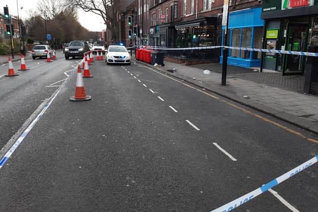 This was the scene on Ecclesall Road this morning as police continued their investigations into a serious incident early this morning.