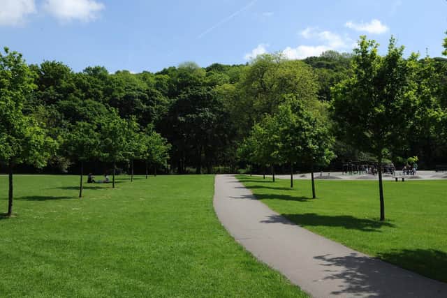 The park has  12.87 hectares of green space.