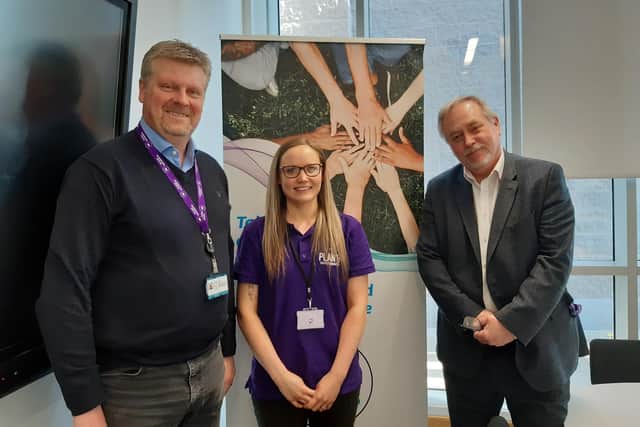 Left to right: Ian Bailey, Violence Reduction Unit Partnership Manager; Brooke Hitchen Plan B co-ordinator and Graham Jones Head of the South Yorkshire Violence Reduction Unit