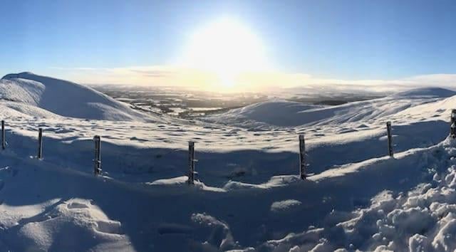 Sandra Lockhart captured this image of the sun rising over the Pentlands in the snow.