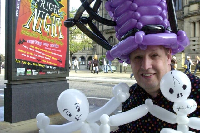 David Grice champion balloon modeller who was at the city's Fright Night in 2001