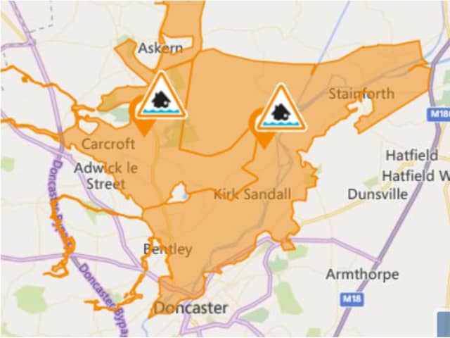 Flood alerts remain in place along the River Don.