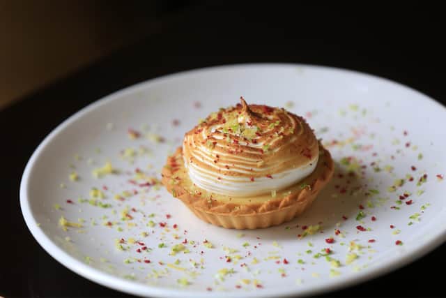Food review at Mosborough Hall Hotel. Lemon and lime tart. Picture: Chris Etchells