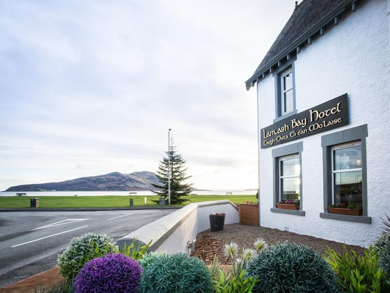 For those wanting a coastal retreat on the Isle of Arran, the Lamlash Bay Hotel is just 50 yards from the beach and offers panoramic sea views.