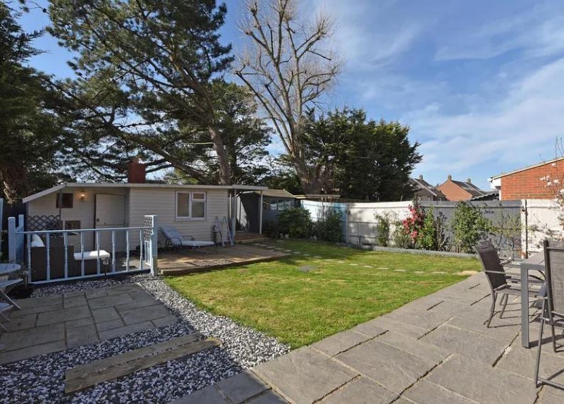 In the garden there is a 'large' summer house bar