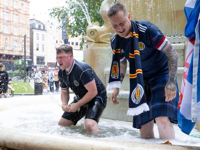 Scotland fans invade London before Euro 2020 clash against England, in June.