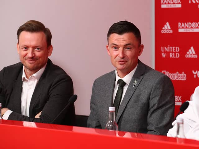 Sheffield United chief executive Stephen Bettis and manager Paul Heckingbottom. Simon Bellis/Sportimage