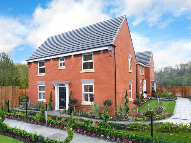 The Oughtibridge Valley housing development located on the site of a former paper mill in Wharncliffe side features this detached three-bedroom home called the Hadley.