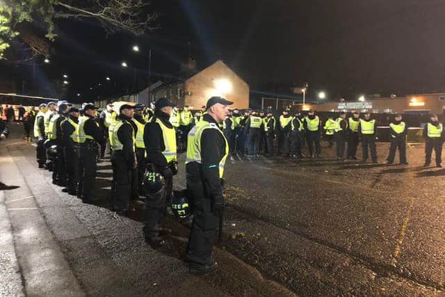 Police outside the ground.