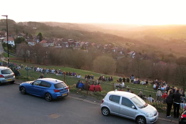Large crowds gathered on Bolehills, Crookes, earlier this week