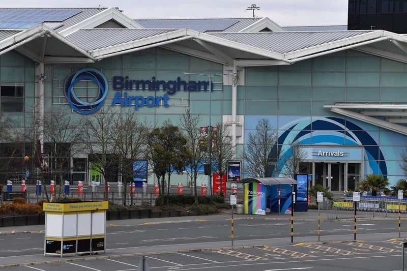 Birmingham Airport has average delays of 21 minutes and 30 seconds.