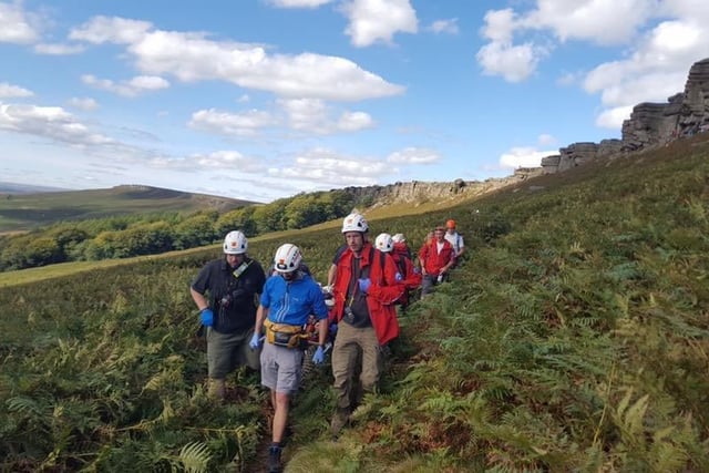 Stanage Edge by Edale Mountain Rescue Team and the Lincs and Notts Air Ambulance were called out in 2016