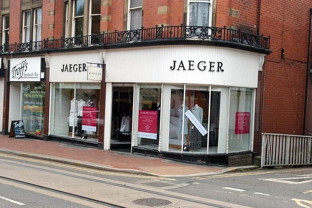 The Jaeger shop, Glossop Road, Sheffield, that was closing after 41 years trading, August 22, 2003