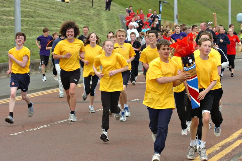Sunderland students paying tribute to the Olympics with a run along the sea front at Seaburn and onto Roker Pier in 2012. Did you take part?