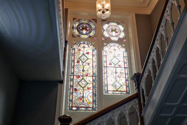 This window is found in the staircase and is one of the buildings original features.