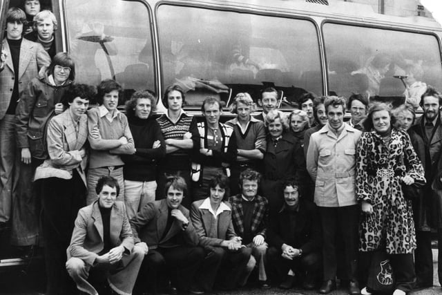 Athletes from South Shields Harriers and Athletic Club and the Jarrow Athletic Club were pictured before leaving for Wuppertal, Germany in 1976. Can you spot someone you know?