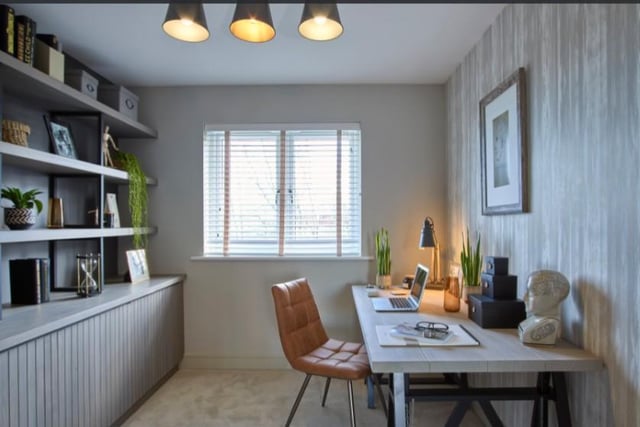 Working from home will be easy with room for an spacious and stylish office space.
 Image by Robertson Homes.