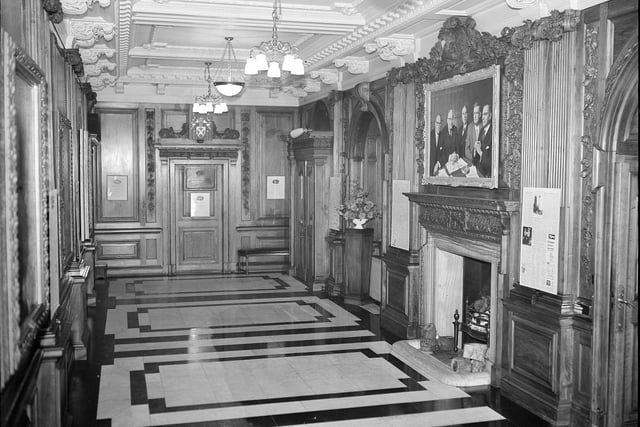 The Walnut Hall of The Scotsman offices, adjacent to the offices of the owner and senior management, pictured in 1958.