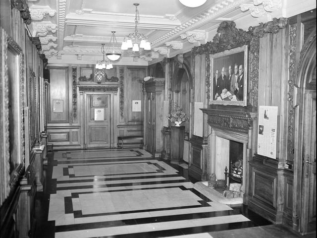 The Walnut Hall of The Scotsman offices, adjacent to the offices of the owner and senior management, pictured in 1958.