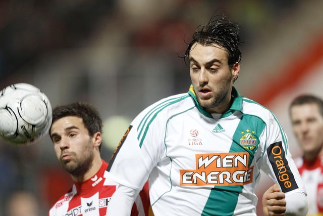 Atdhe Nuhiu chases the ball in a Bundesliga game between KSV 1919 and Rapid Wien at Franz Fekete Stadion in December 2011 in Kapfenberg, Austria.  (Photo by Mathias Kniepeiss/Getty Images)