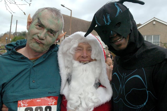 Santa is joined by some other-worldly characters in Sheffield's Percy Pud race