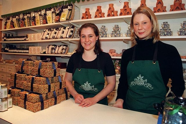 Vicky Wager and Jo Hibbert behind the counter at Culpeper herbal retailer in Orchard Square in January 1998
