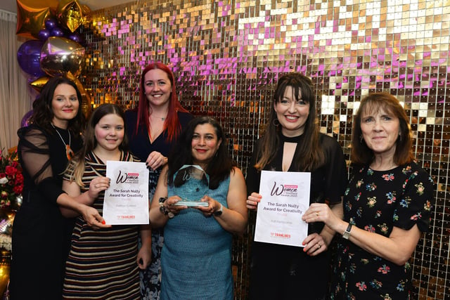 Maria De Souza, winner of the Sarah Nulty Award for Creativity, pictured with Kay Woodburn, Julie Voisey and finalists Kathryn Caterer, her daughter Grace and Kat Harbourne