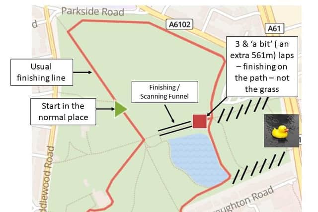 The new temporary route at Hillsborough parkrun.