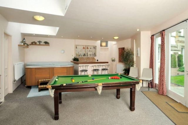 The property currently features a games room for enjoying some downtime, complete with a snooker table, hot tub and bar area.