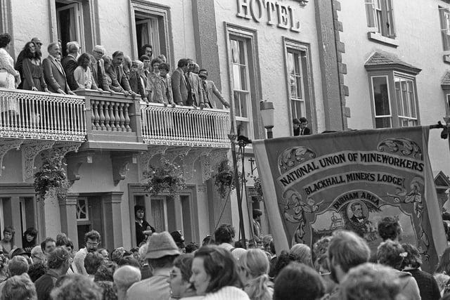Blackhall Lodge reaches the County Hall at the 1982 Big Meeting.