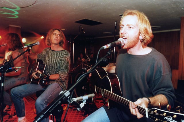 The famous Def Leppard acoustic set at the Wapentake rock bar, Sheffield in October 5, 1995 - the Sheffield band had a real soft spot for the place where they played some of their earliest shows
