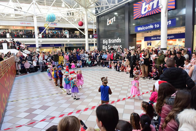 Dancers from VA Performing Arts spreading festive cheer before the arrival of Santa on Sunday, November 21.