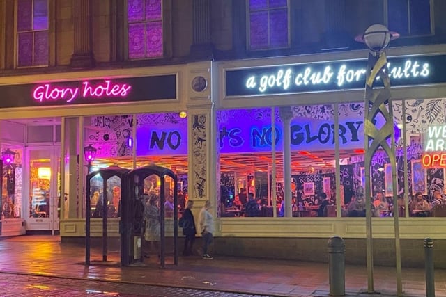 Gloryholes Sheffield, 43 High Street, Sheffield City Centre, Sheffield, S1 2GB. (Adults only)

There's plenty of raunchy fun to be had at Glory Holes - who knew alcohol and crazy golf were such a good mix?