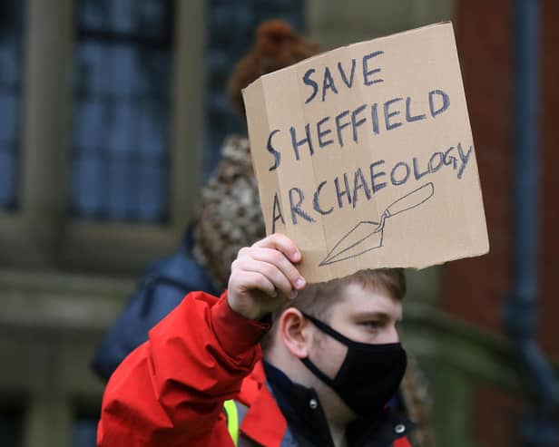 A rally to save the archaeology department at the University of Sheffield. Picture: Chris Etchells