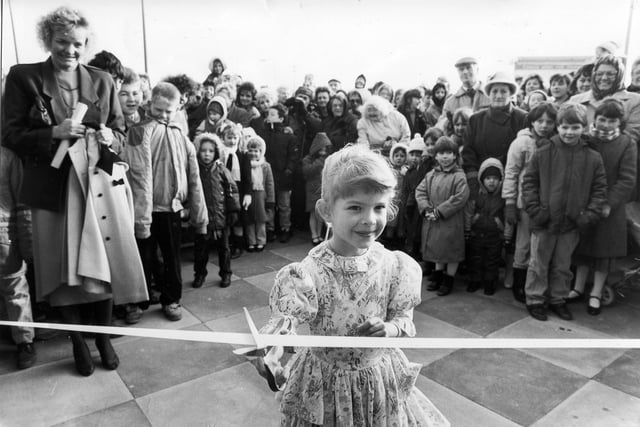 Rebecca Morley cuts the tape to open Crystal Peaks Shopping Centre, Mosborough - 1st March 1988