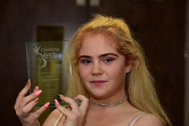 Young Performer of the Year Ellie Stephenson pictured with her trophy at the 2017 awards.