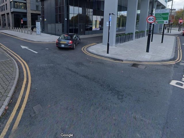 Approaching on Bramall Lane, you have the option of going all the way around St Mary’s roundabout and back out the same way. Or you could hang a left into Sheldon Street.