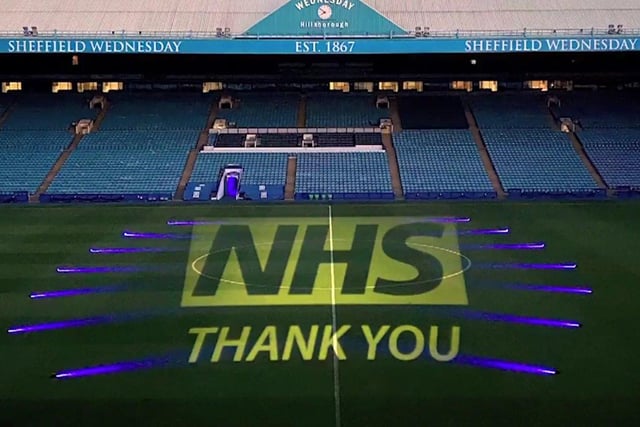 Together with football clubs from across South Yorkshire, the Owls lit up their famous Hillsborough stadium to say thank you to our selfless NHS frontline workers.