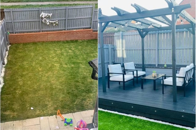 Nicola Lowery's husband transformed their garden. The masterpiece was designed and built by himself, all with no experience. Fantastic!
