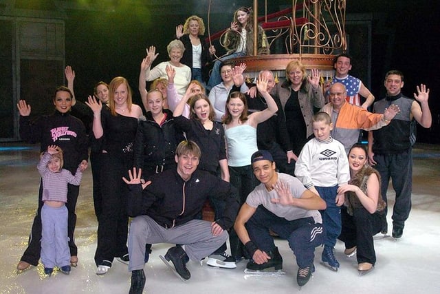 Hollywood on Ice at Hallam FM Arena in Sheffield - pictured are Star competition winners on ice with cast members, February 2, 2005
