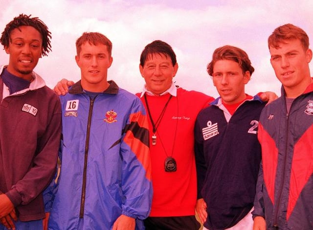Simon Black celebrating joining the Doncaster Rovers Team in 1996.