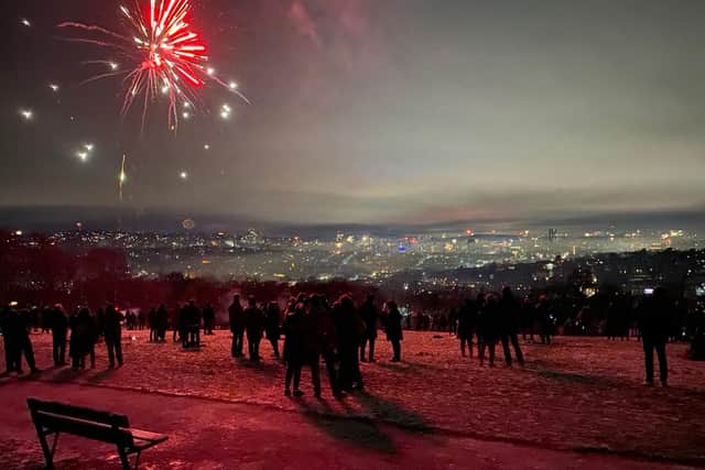 Fireworks lit up the sky above Sheffield to mark the New Year (PHOTO: CONNOR PARKER)